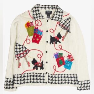 Studio Joy Vintage‎ 90’s Christmas Ugly Button Front Cardigan Size L